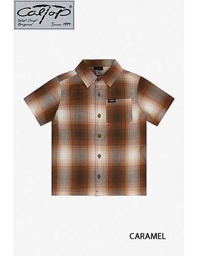 KS001 S/S PLAID : CARAMEL